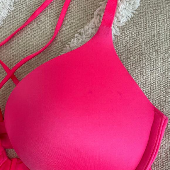 Victoria’s Secret Very Sexy Racerback Strappy Push Up Bra Pink Women’s Size 34C - Picture 8 of 9